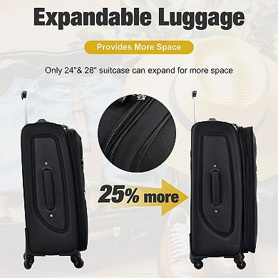 Expandable 5-Piece Softside Spinner Luggage Set with Duffel Bag