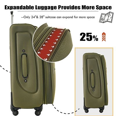 Beyond アーム付き Expandable 5-Piece Softside Spinner Luggage Set with Duffel Bag