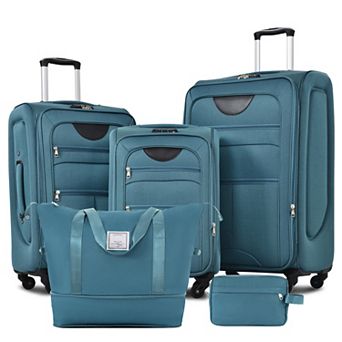 Expandable 5 pc Softside Spinner Luggage Set with Duffel Bag