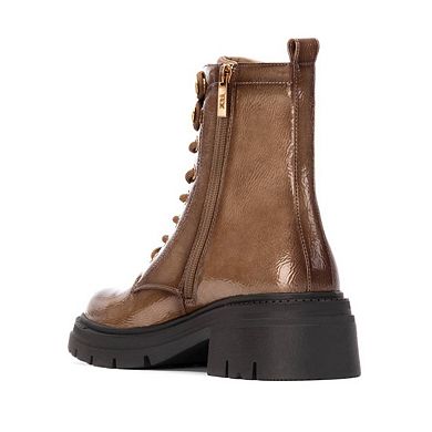 XTI Women's Patent Leather Combat Booties 144296