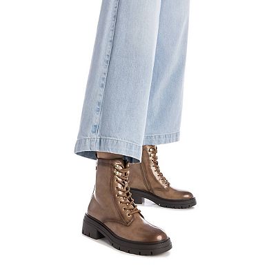 XTI Women's Patent Leather Combat Booties 144296