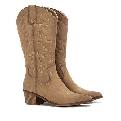 XTI Women's Suede Italian Western Boots 144308