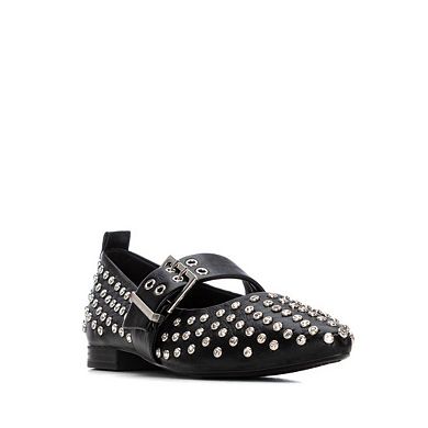 XTI Women's Mary Jane Studded Ballet Flats 144264