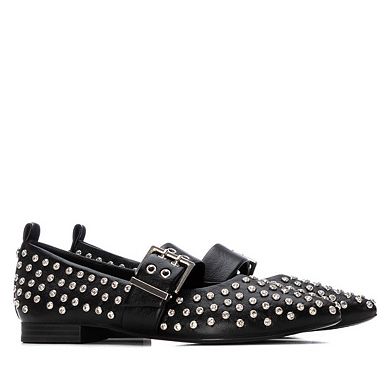 XTI Women's Mary Jane Studded Ballet Flats 144264