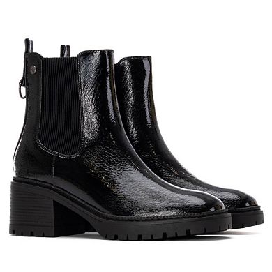 XTI Women's Patent Leather Heeled Chelsea Booties 144277