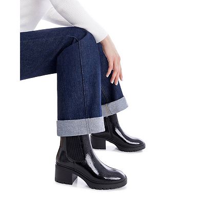 XTI Women's Patent Leather Heeled Chelsea Booties 144277