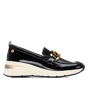 XTI Women's Wedge Patent Leather Loafers 144224