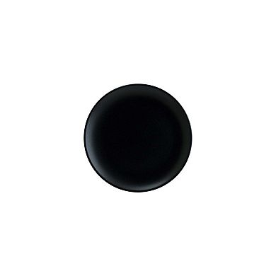 Notte dia.8.25" Round Black Porcelain Plate (Set of 4)