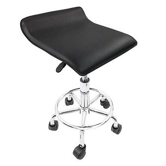 Height-Adjustable Rolling Stool with Foot Rest for Salon, Spa, and Office Use