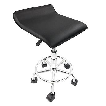 Height-Adjustable Rolling Stool with Foot Rest for Salon, Spa, and Office Use