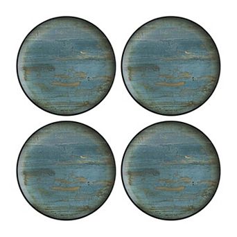 Madera dia.10" Round Decorated Porcelain Plate (Set of 4)