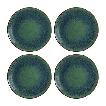 Mar dia.6.75" Round Blue Porcelain Plate (Set of 4)