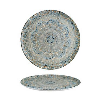 Luca Mosaic Matte dia.12.75" Round Decorated Porcelain Plate