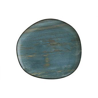 Madera 11.5" x 10.5" Organic Shape Decorated Porcelain Plate