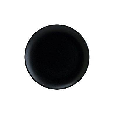 Notte dia.12" Round Black Porcelain Plate (Set of 4)