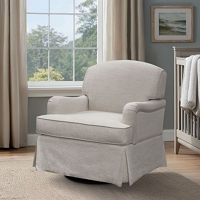 Martha Stewart Melody Swivel Glider Skirted Armchair