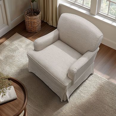 Martha Stewart Melody Swivel Glider Skirted Armchair