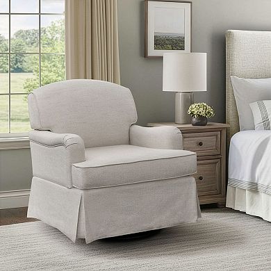 Martha Stewart Melody Swivel Glider Skirted Armchair