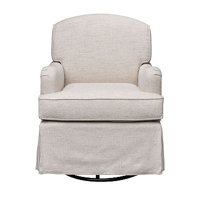 Martha Stewart Melody Swivel Glider Skirted Armchair