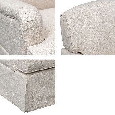 Martha Stewart Melody Swivel Glider Skirted Armchair