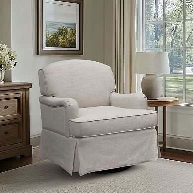 Martha Stewart Melody Swivel Glider Skirted Armchair