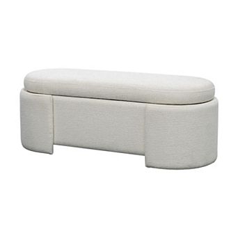 Martha Stewart Leslie Upholstered Oval Storage Bench