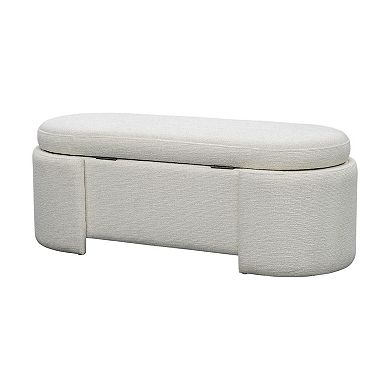 Martha Stewart Leslie Upholstered Oval Storage Bench