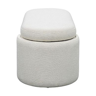 Martha Stewart Leslie Upholstered Oval Storage Bench