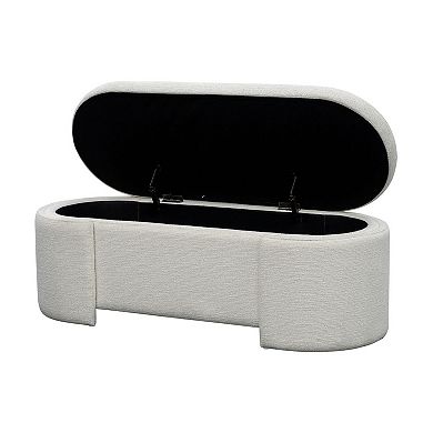 Martha Stewart Leslie Upholstered Oval Storage Bench