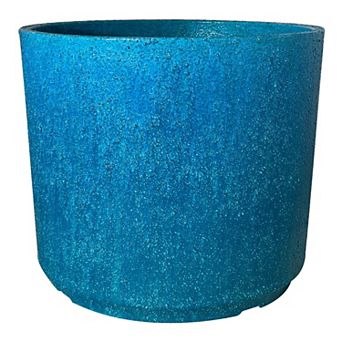 Trendspot 14.5-inch Aqua Cylinder Resin Planter