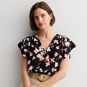 Women's Nine West Short Sleeve Textured Top