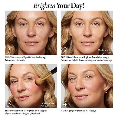 Balance and Brighten Color Correcting Baked Powder Foundation + Kabuki Brush