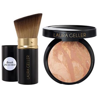 Laura Geller Balance and Brighten Color Correcting Baked Powder Foundation + Kabuki Brush