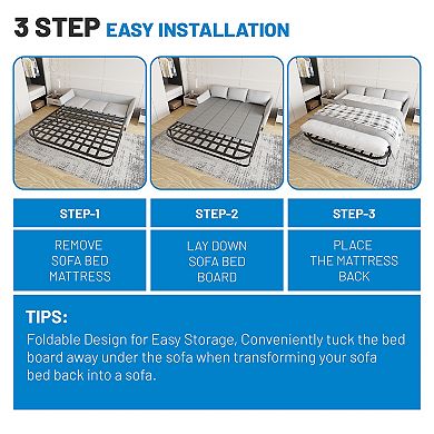 Continental Sleep, Heavy Duty Sleeper Sofa Support Board, 48" x 35.5" Wood Base to Fix Sagging Seats