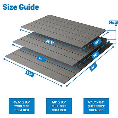 Continental Sleep, Heavy Duty Sleeper Sofa Support Slats, 63" x 57.5" Wood Base to Fix Sagging Seats