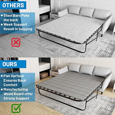 Continental Sleep, Heavy Duty Sleeper Sofa Support Slats, 63" x 46" Wood Base to Fix Sagging Seats