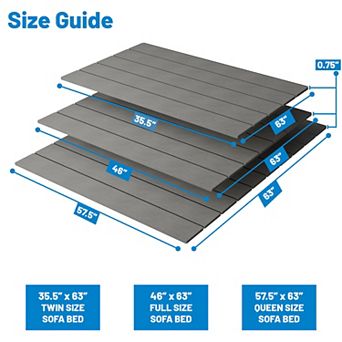 Continental Sleep, Heavy Duty Sleeper Sofa Support Slats, 63" x 35.5" Wood Base to Fix Sagging Seats