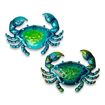 G128 Blue Crab Metal Wall Art Decor Ocean Beach Theme Indoor Outdoor
