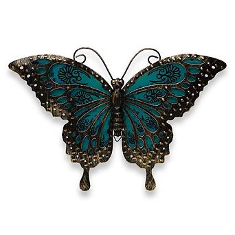 G128 Black and Green Butterfly Metal Wall Art Decor Indoor Outdoor