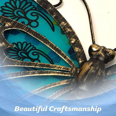 G128 Black and Green Butterfly Metal Wall Art Decor Indoor Outdoor