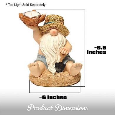 G128 7 Inch Summer Coastal Gnome Figurine Ocean Beach Statue
