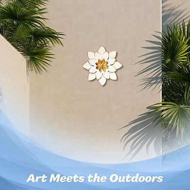 G128 9 IN Flower Metal Wall Floral Art Decor