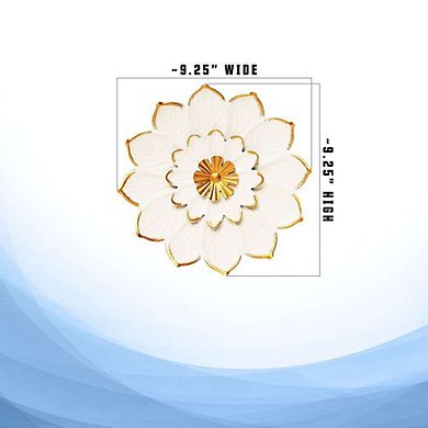 G128 9 IN Metal Daisy-Style Elegant Flower Wall Hanging Art