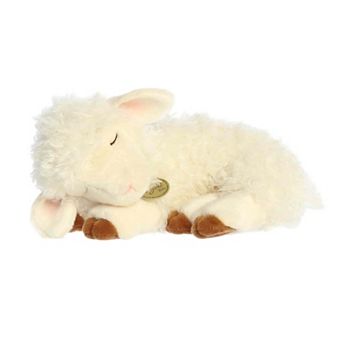 Aurora Medium White Realistic Stuffed Animal 10" Sleepy Lamb Miyoni