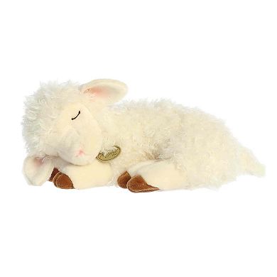 Aurora Medium White Realistic Stuffed Animal 10" Sleepy Lamb Miyoni