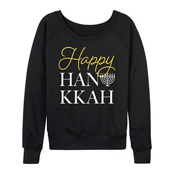Women's Happy Hanukkah French Terry Long Sleeve Tee