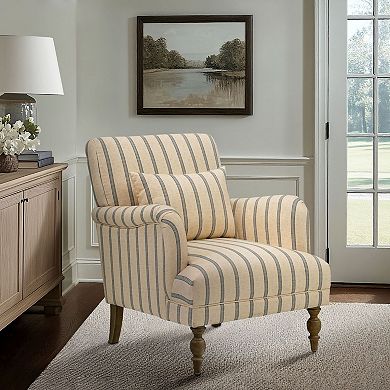 Martha Stewart Amanda Striped Accent Arm Chair