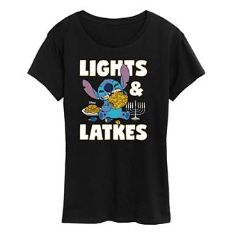 Women's Disney's Lilo & Stitch Lights & Latkes Graphic Tee