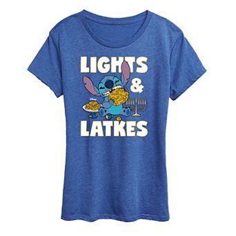 Women's Disney's Lilo & Stitch Lights & Latkes Graphic Tee