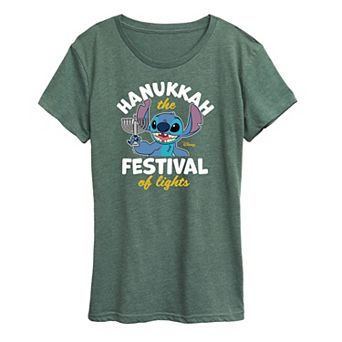 Women's Disney's Lilo & Stitch Festival Of Lights Graphic Tee